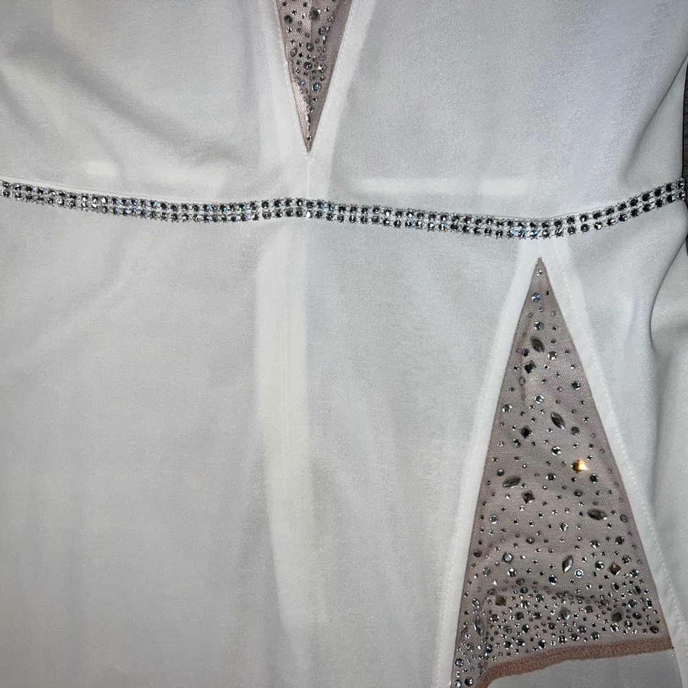 NWT White Crystal Formal Gown - Picture 12 of 13
